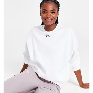 NWT Under Armour Women's Rival Oversized Maroon Sweatshirt Size XL